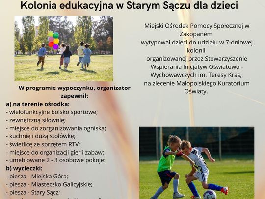 Kolonia edukacyjna w Starym Sączu
