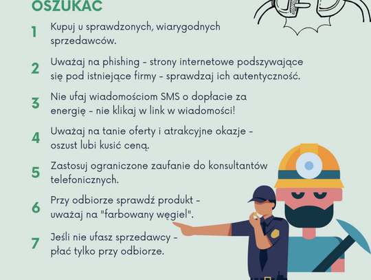 oszustwa na węgiel, sezon grzewczy, przestępcy, nieistniejące firmy, Komenda Powiatowa Policji, ostrzeżenie,