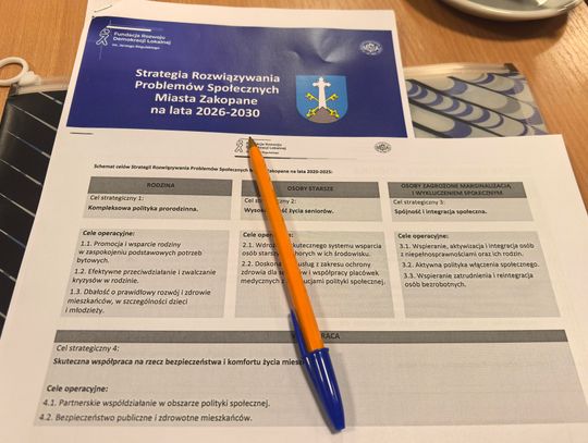 Warsztaty dotyczące Strategii Rozwiązywania Problemów Społecznych Miasta Zakopane na lata 2026 - 2030
