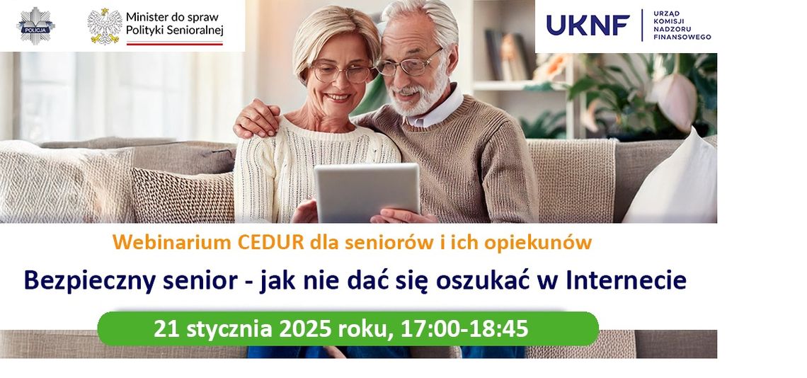 webinarium, bezpieczny senior - jak nie dać się oszukać w internecie, Urząd Komisji Nadzoru Finansowego,