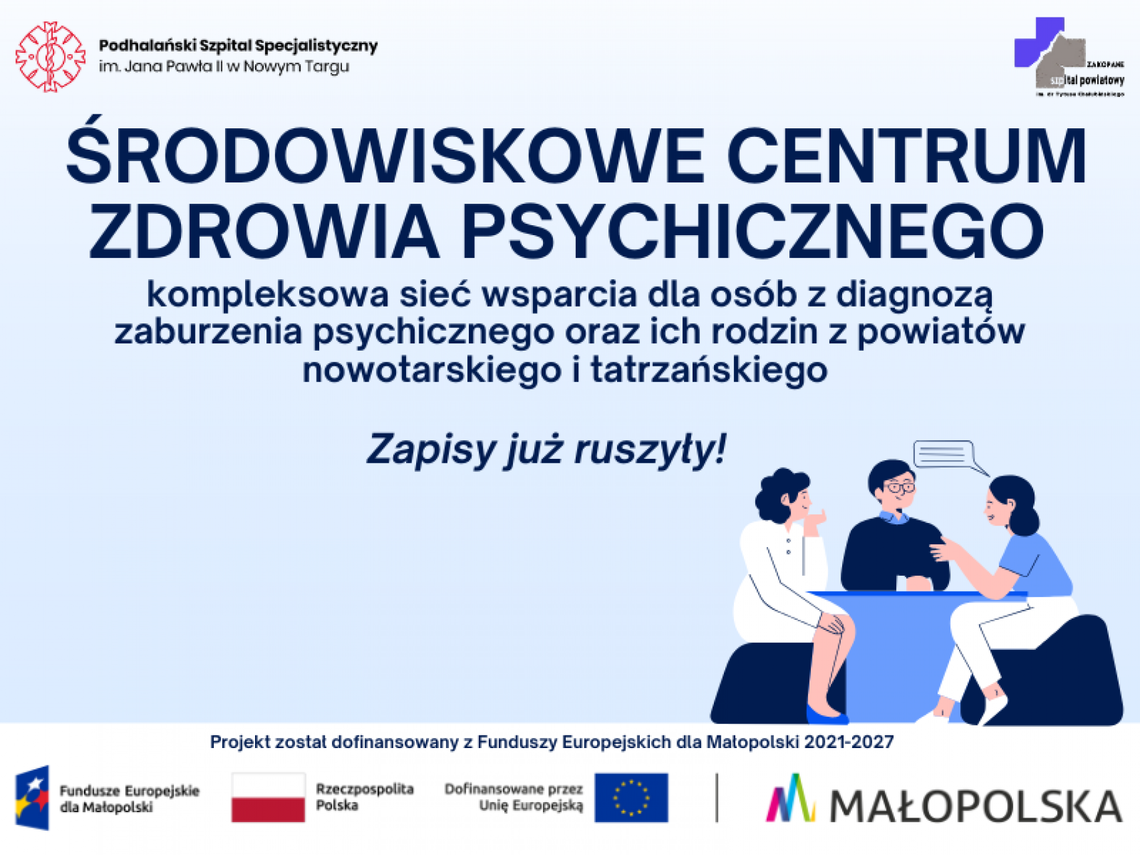 środowiskowe centrum zdrowia psychicznego, kompleksowa sieć wsparcia, wsparcie dla osób z diagnozą zaburzenia psychicznego