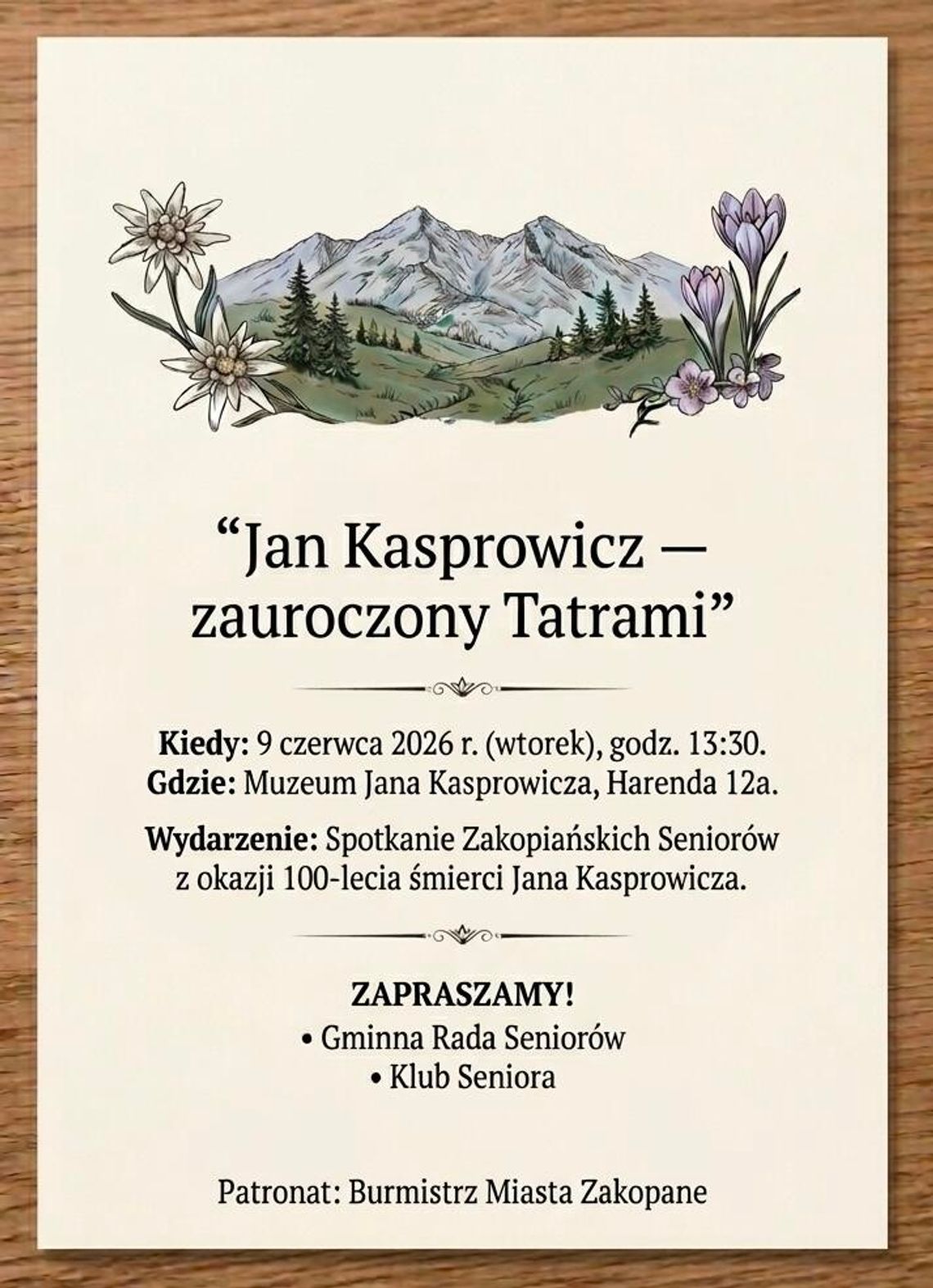 "Jan Kasprowicz zauroczony Tatrami" "Jan Kasprowicz zauroczony Tatrami"