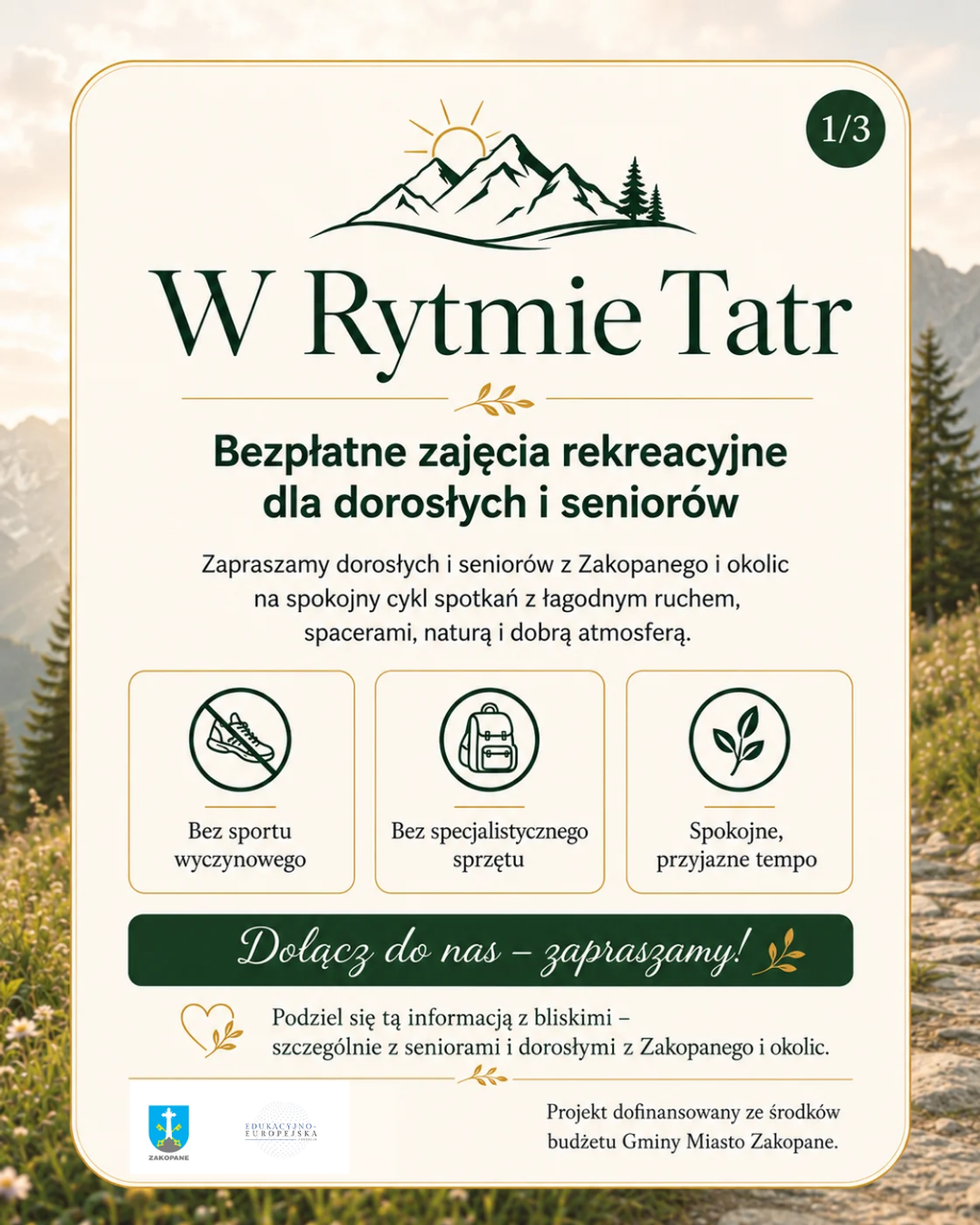 Projekt „W Rytmie Tatr” projekt dla seniorów