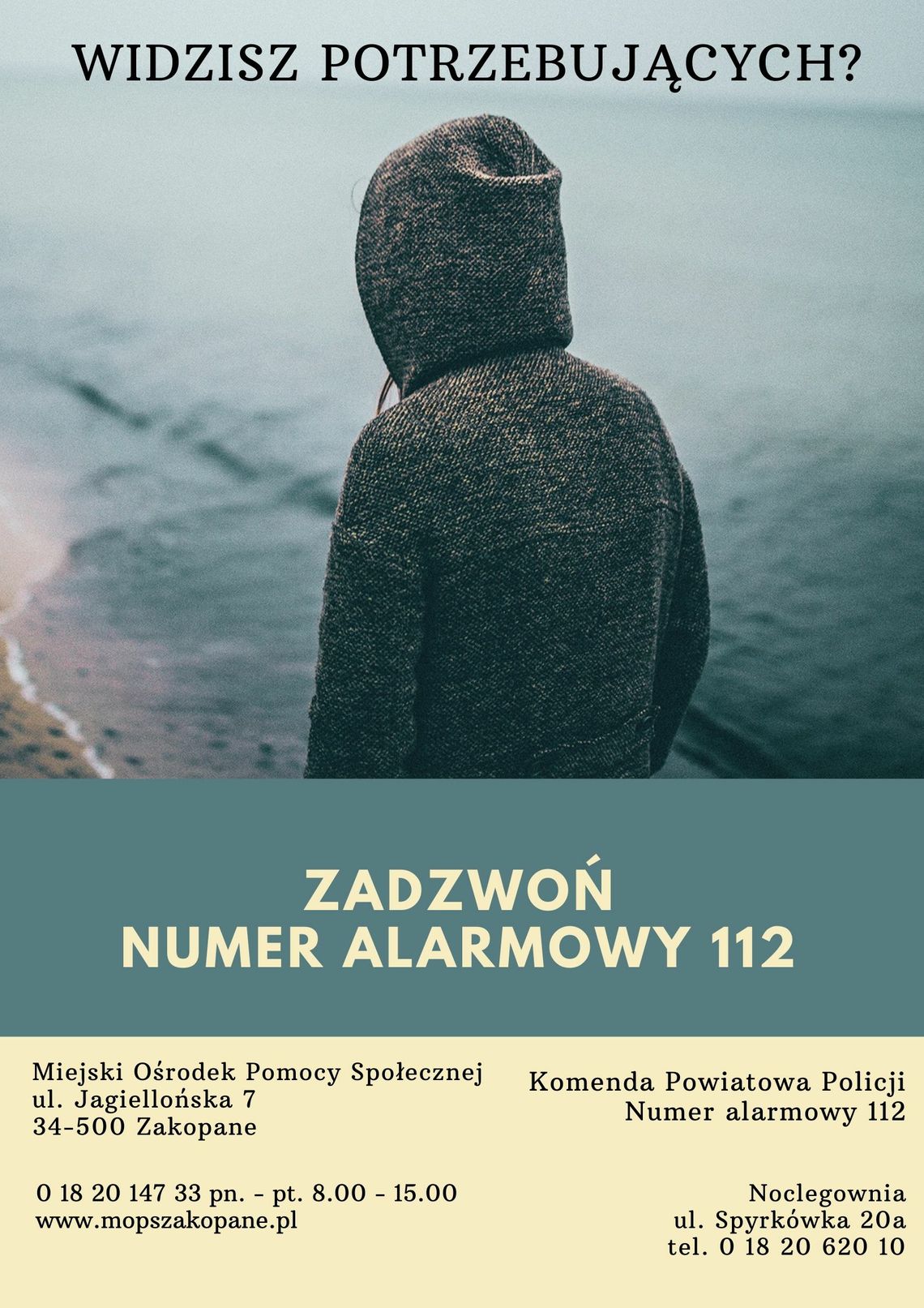 osoby bezdomne, osoby nieporadne, okres jesienno - zimowy, ochłodzenie, mróz, nie bądź obojętny, osoby samotne